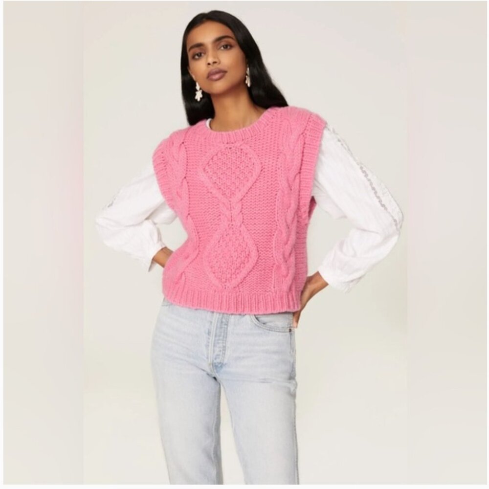 RIXO Renee Pink Sweater Vest